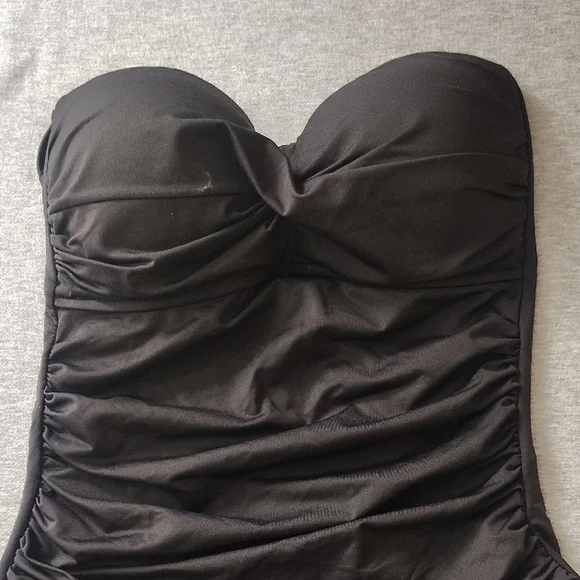 Black Strapless WOMENS ANNE COLE BEAUTIFUL SWIMSUIT SWIMWEAR ONE-PIECE SUIT - Picture 6 of 16